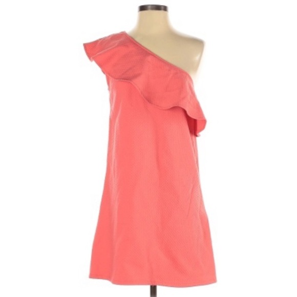 NWT Cupcakes & Cashmere Coral Ruffle One Shoulder - Picture 2 of 5